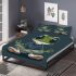 Cartoon frog with big eyes wearing white and brown shoes bedding set