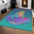 Cartoon frog with bright colors area rugs carpet