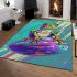 Cartoon frog with bright colors area rugs carpet