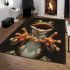 Cartoon frog with four arms and two legs sticking area rugs carpet