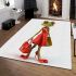 Cartoon frog woman wearing a red dress area rugs carpet