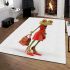 Cartoon frog woman wearing a red dress area rugs carpet