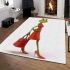 Cartoon frog woman wearing a red dress area rugs carpet