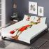 Cartoon frog woman wearing a red dress bedding set