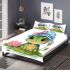 Cartoon happy baby turtle with a blue hat bedding set