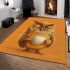 Cartoon owl holding an empty coffee cup area rugs carpet