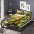 Cartoon style turtle rock in nature bedding set