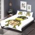 Cartoon turtle with glasses and bow tie bedding set