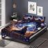Cat in the celestial library bedding set