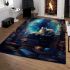 Cat's enchanted book sanctuary area rugs carpet