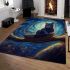 Cat's night sky observation area rugs carpet