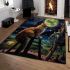 Celestial contemplation cat and the moon area rugs carpet