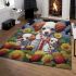 Charming canine family portrait area rugs carpet