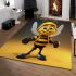 Cheerful bee in stripes area rugs carpet