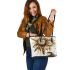 Coffee and dream catcher leather tote bag