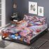 Colored butterfly surrounded by blooming flowers bedding set