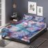 Colored butterfly surrounded by blooming flowers bedding set