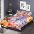 Colored butterfly surrounded by vibrant flowers bedding set