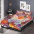 Colored butterfly surrounded by vibrant flowers bedding set