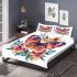 Colorful butterfly with floral elements bedding set