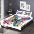 Colorful butterfly with floral elements bedding set