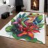 Colorful cartoon tree frog with lily flower area rugs carpet