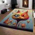 Colorful cat gathering in the room area rugs carpet