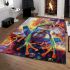 Colorful cute frog in the style of mesmerizing optical illusions area rugs carpet