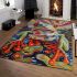 Colorful cute frog in the style of mesmerizing optical illusions area rugs carpet