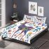 Colorful deer with colorful flowers bedding set