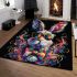 Colorful easter bunny wearing sunglasses area rugs carpet