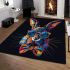 Colorful easter bunny wearing sunglasses area rugs carpet