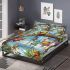 Colorful frogs hanging from tree branches in the jungle bedding set