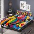 Colorful macaw in the style bedding set