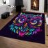 Colorful owl with big eyes area rugs carpet