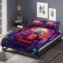 Colorful owls sitting the forest under glowing moonlight bedding set