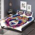 Colorful panda head design with vibrant colors bedding set