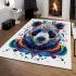 Colorful panda head symmetrical area rugs carpet