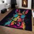 Colorful rabbit with sunglasses and bow tie area rugs carpet