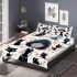 Cozy cat gathering with the woman on the couch bedding set