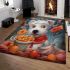 Curious canine fruit feast area rugs carpet