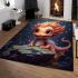 Curious dragon by the ocean area rugs carpet
