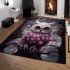 Curious owl and pink balloon area rugs carpet