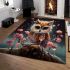 Curious owl and wine area rugs carpet