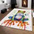 Cute adorable red eyed tree frog sitting on its hind legs area rugs carpet