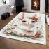 Cute baby bunny with big eyes area rugs carpet