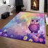Cute baby owl with heart shaped eyes area rugs carpet