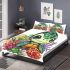 Cute baby turtle surrounded colorful corals and shells bedding set