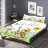 Cute bee and music notes with electric guitar bedding set