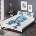 Cute blue and pink colored alien frog with big eyes bedding set